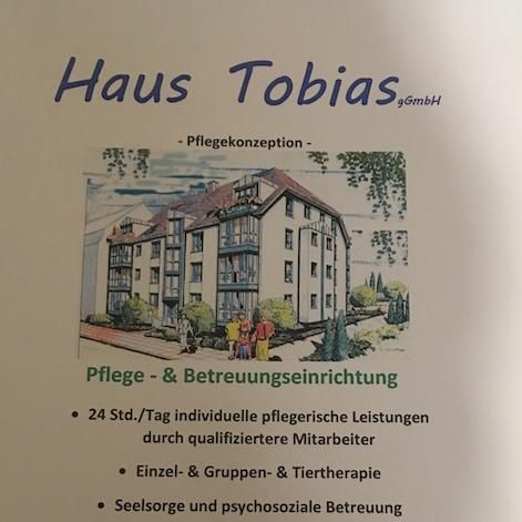 Zu sehen ist die Titelseite der Broschüre des Haus Tobias. Das Gebäude ist ebenfalls zeichnerisch abgebildet.